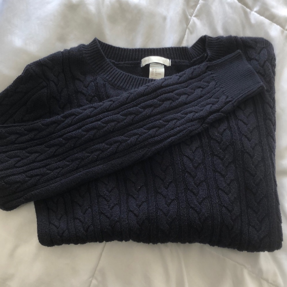 H&M Navy Cable Knit Sweater